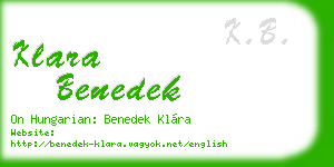 klara benedek business card